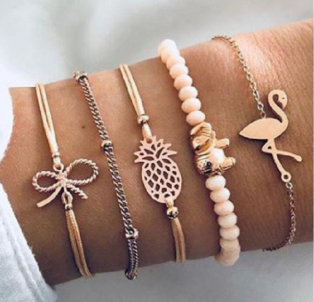Alora – ensemble élégant de bracelets lime