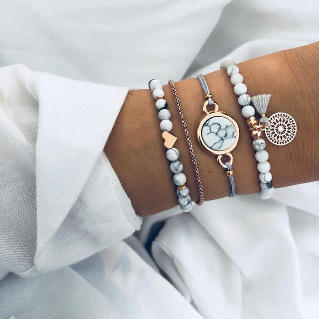 Alora – ensemble élégant de bracelets lime