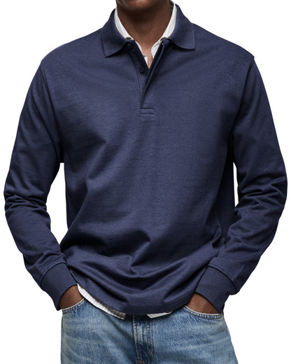 Dewey - Polo simple à manches longues pour hommes
