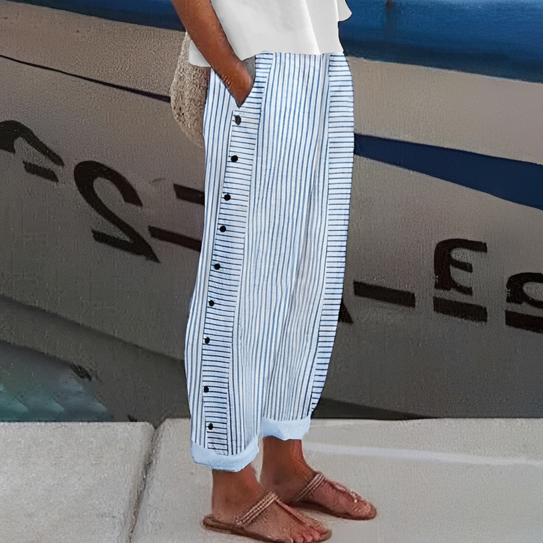 Charlyn - Pantalon rayé décontracté pour femmes