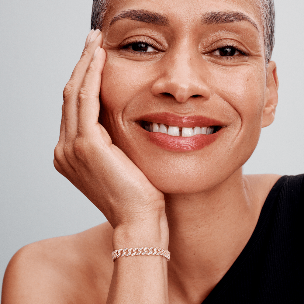 Soraya – Bracelet chaîne cubaine de moissanite or 18K