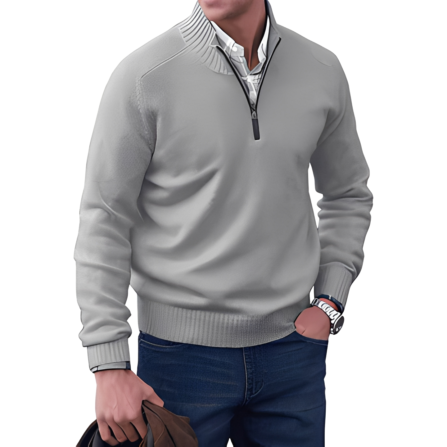 Khirvy - Half-zip stylish sweater for men