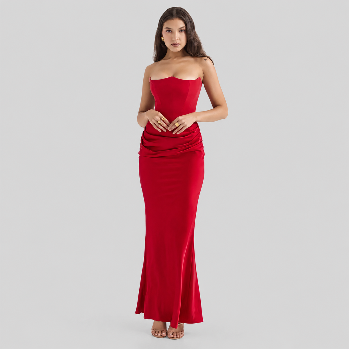 Elisabeth – Robe maxi élégante avec épaules nues pour femmes