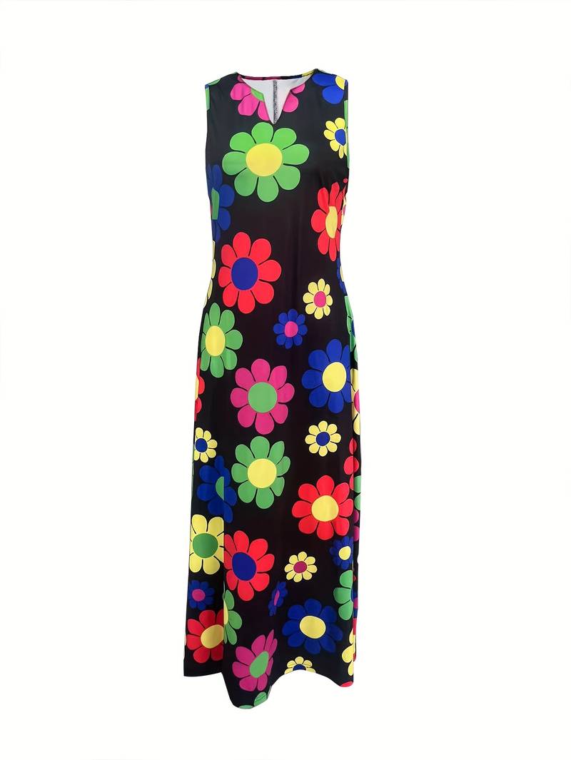 Grace - Robe à fleurs avec col à encoche