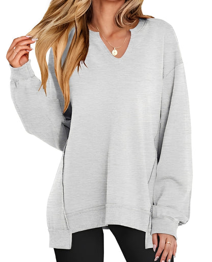 Maggie - Casual striped pullover with V-neck for women