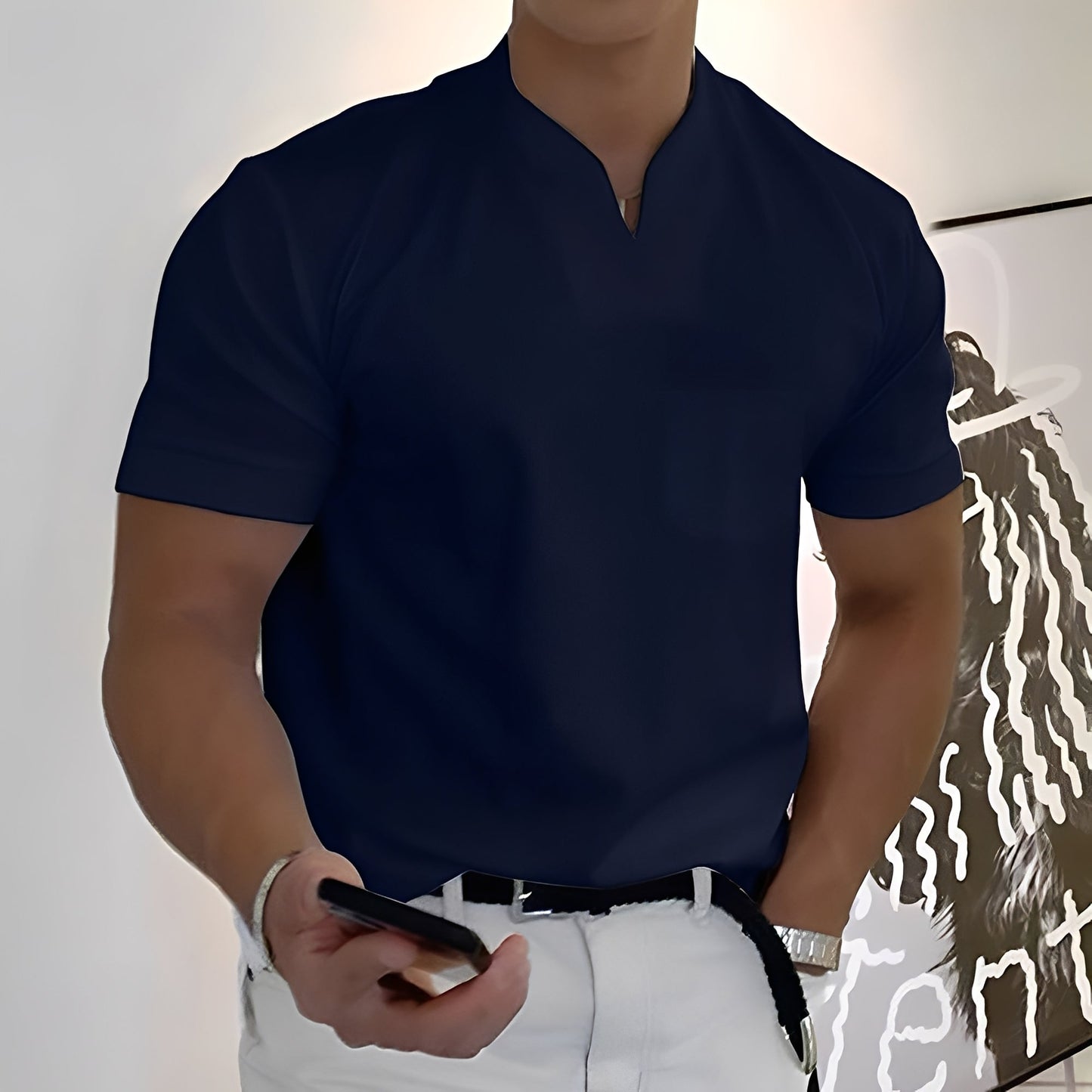 Dylan - Chemise ajustée à manches courtes pour homme