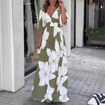 Alessia - Robe Ample à Fleurs Élégante