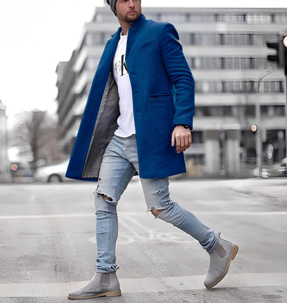 Cordell - Long manteau en laine décontracté pour homme