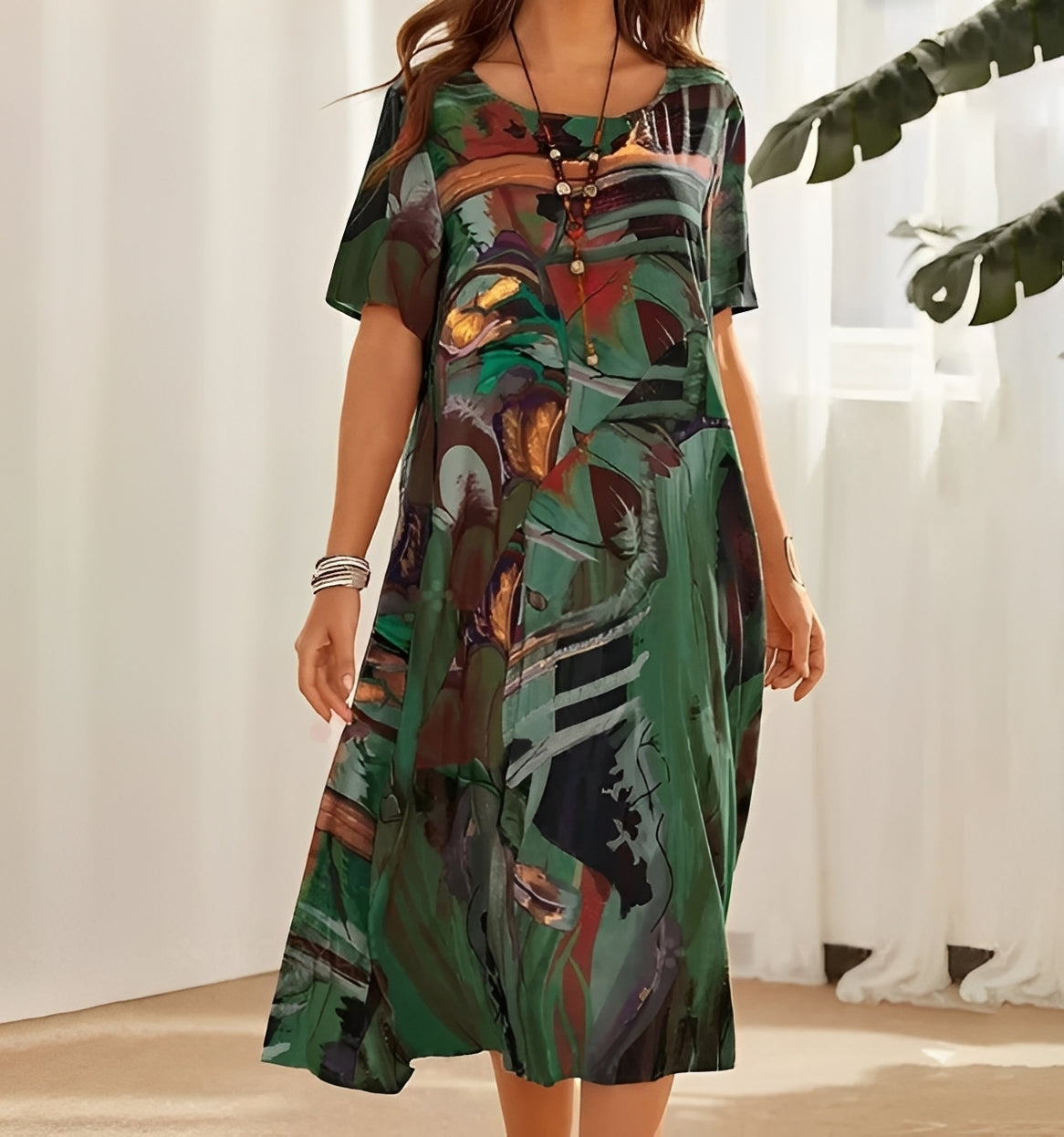 Alexa - Robe imprimée élégante à coupe ample pour femmes