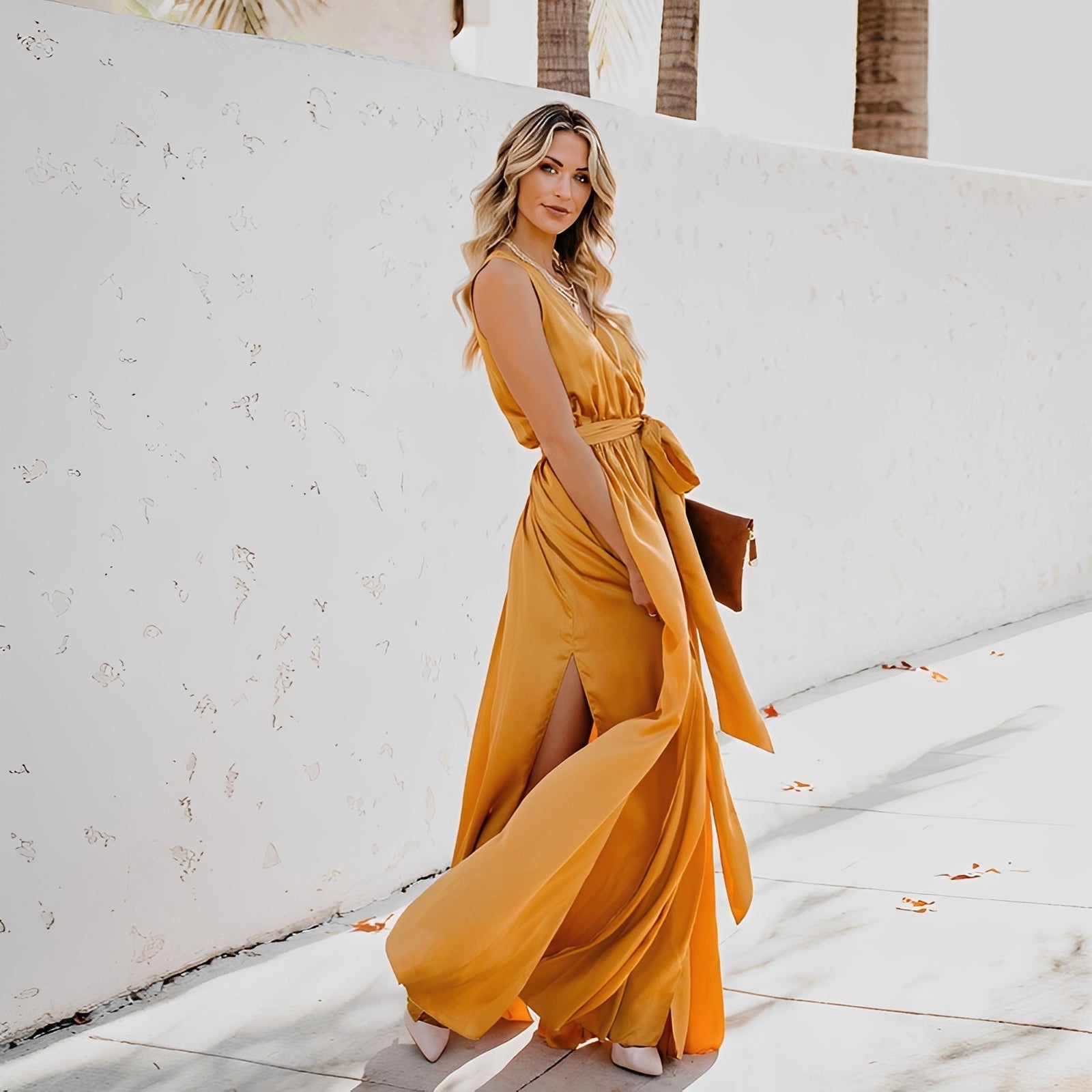 Jamie - Robe maxi élégante avec fente latérale pour femmes