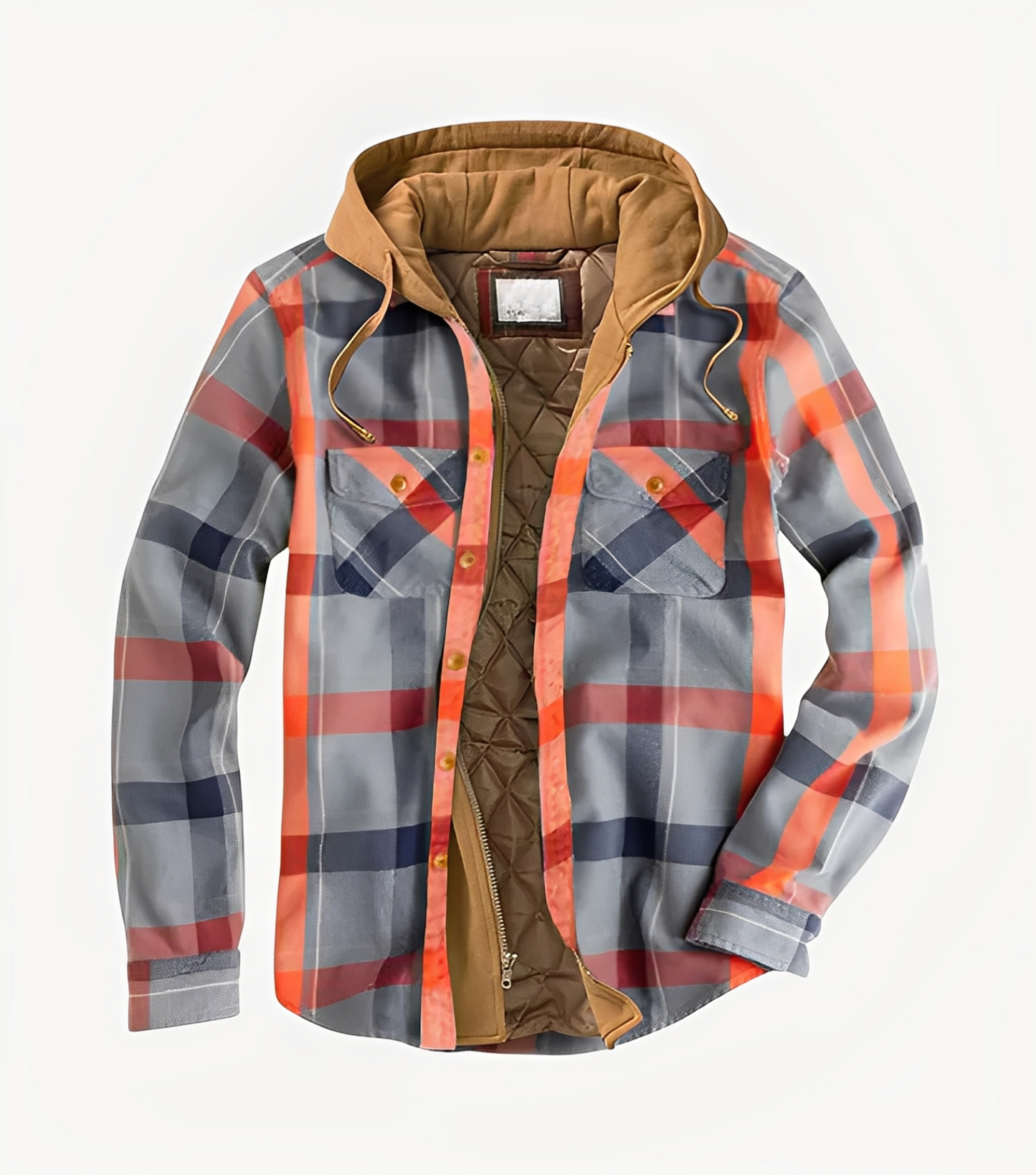 Reveur - Checked jacket with hood for men