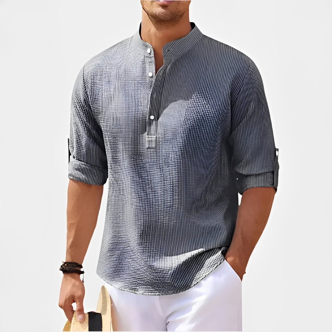 Khenneth - Chemise moderne d'été à manches longues pour homme