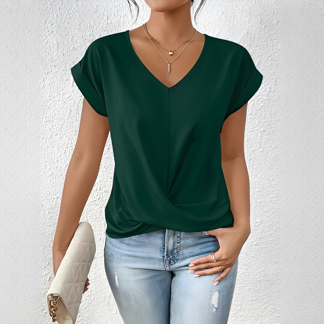 Velanie - T-Shirt Décontracté à Col V