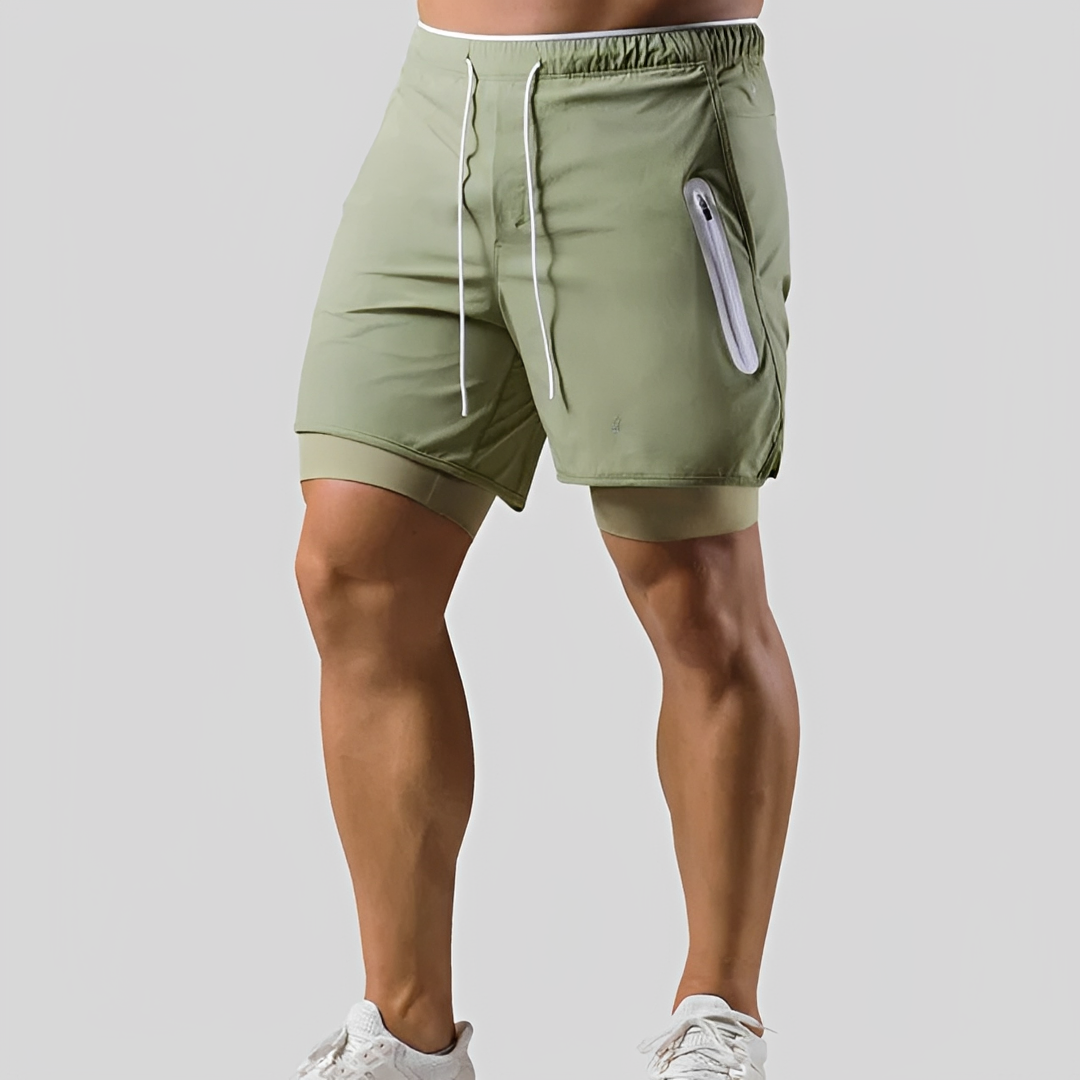 Steven - Short masculin - Double couche pour le sport