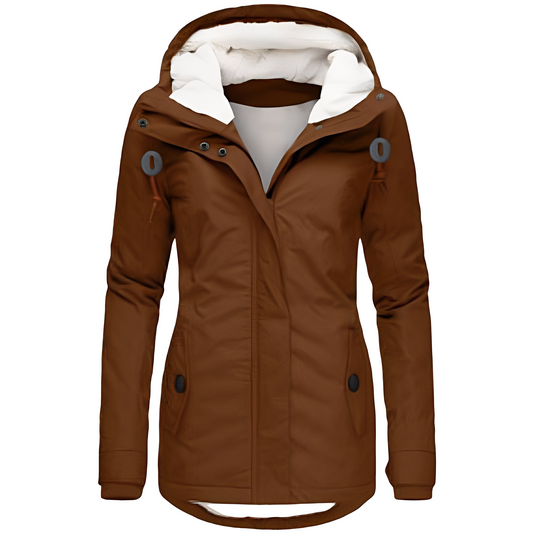 Valary - Manteau en velours imperméable avec capuche pour femmes