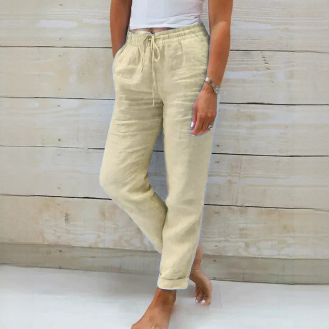 Dyan - Elegant trousers with adjustable drawstring for women