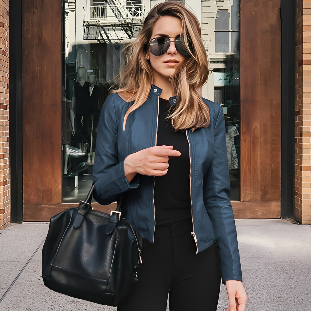 Lysiane - Veste d'hiver en cuir élégante pour femme