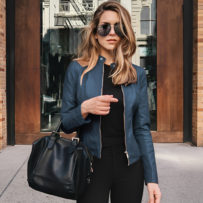 Lysiane - Veste d'hiver en cuir élégante pour femme