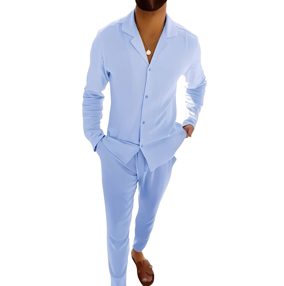 Hadrien - Ensemble chemise à manches longues et pantalon pour hommes