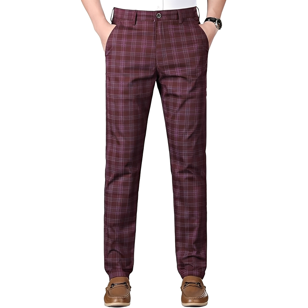 Hayavert - Pantalon homme à carreaux tendance