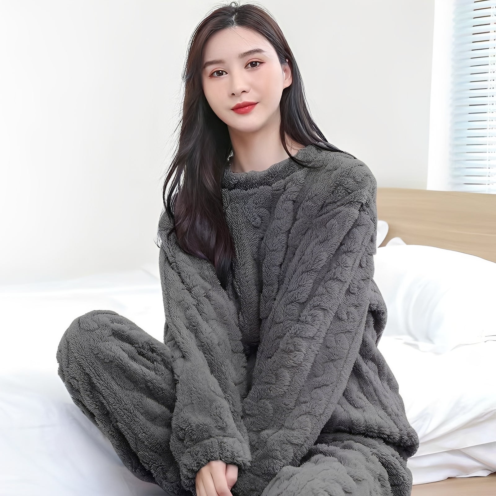 Bérénise - Ensemble hiver chaud : pull et pantalon pour femmes