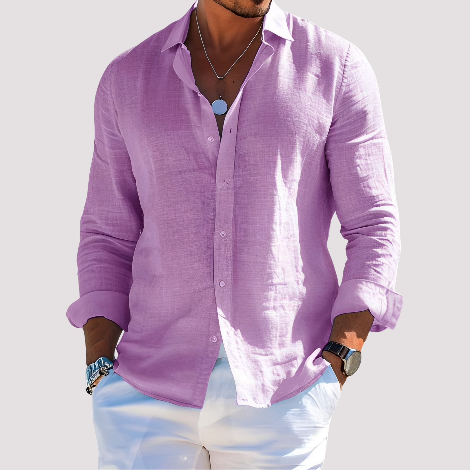 Dale – Chemise à manches longues pour hommes – Décontracté et décontracté