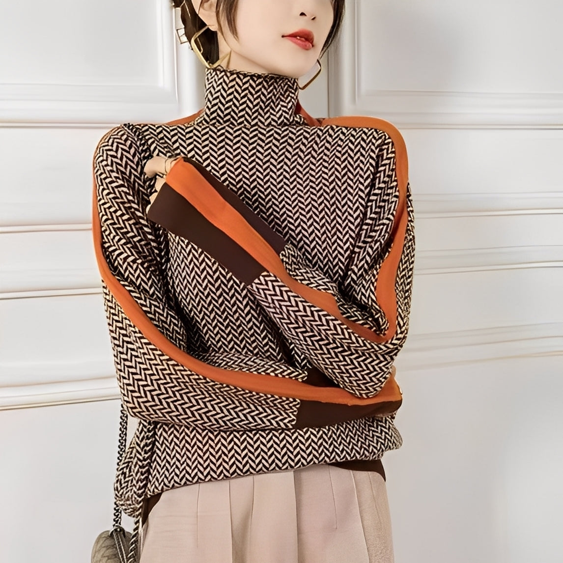 Roxanna - Pull décontracté à rayures, coupe ample pour femmes