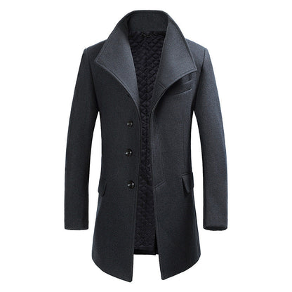Gilbert - Long manteau élégant à fermeture simple pour hommes