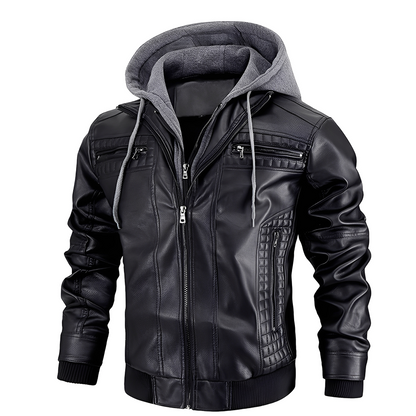 Everard - Blouson de moto traditionnel avec capuche pour hommes