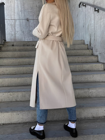 Suzanne - Manteau classique à double rangée de boutons avec ceinture pour femmes