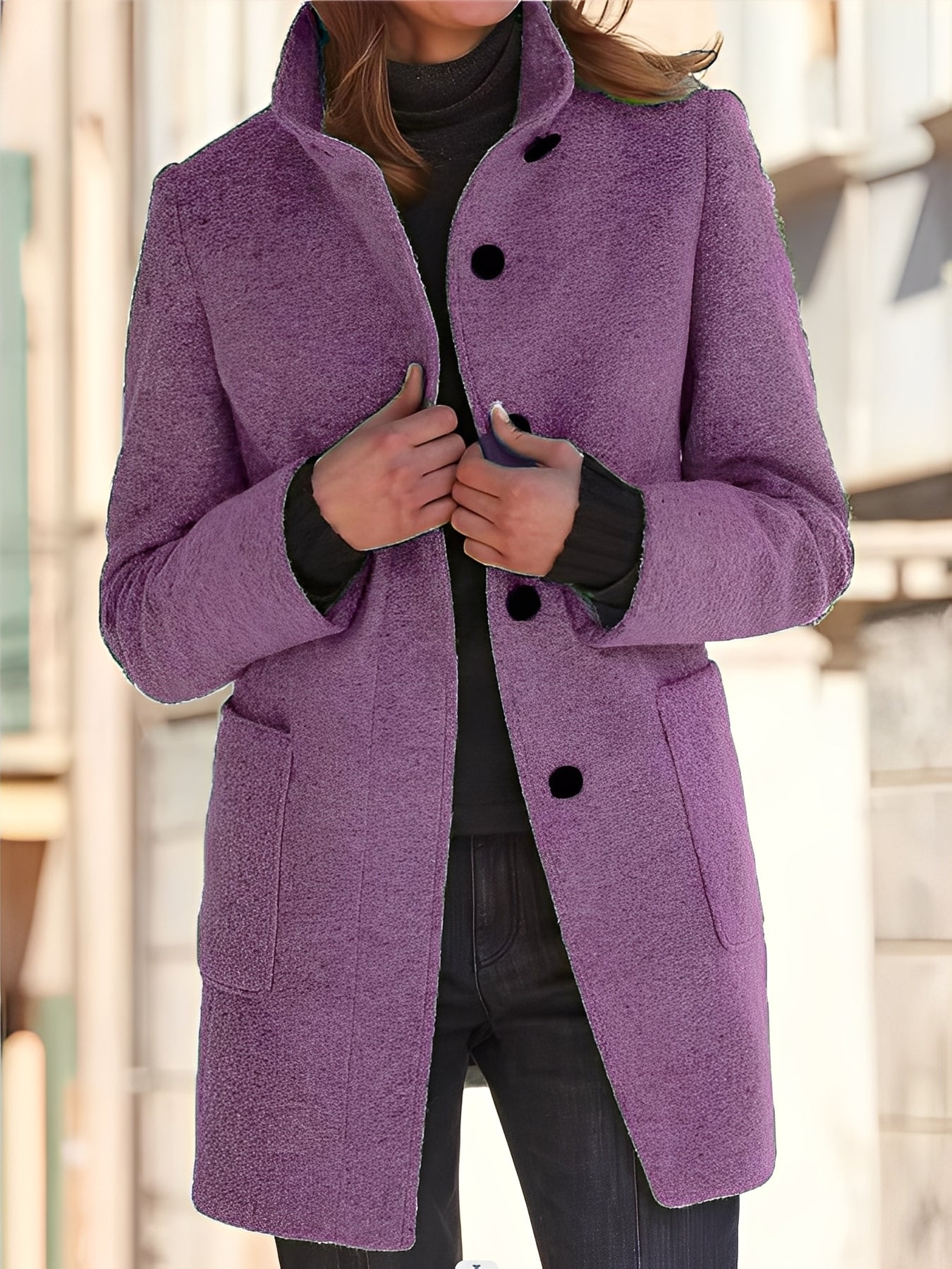 Michele - Manteau pour femmes en laine coupe-vent