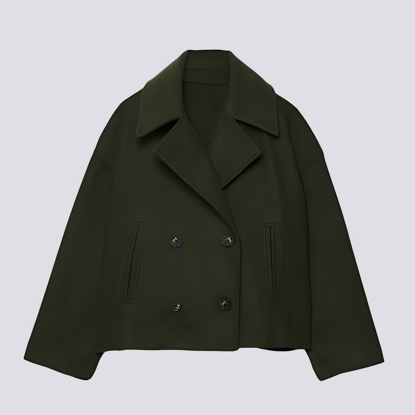 Bethney - Veste courte élégante en laine avec col à revers pour femmes