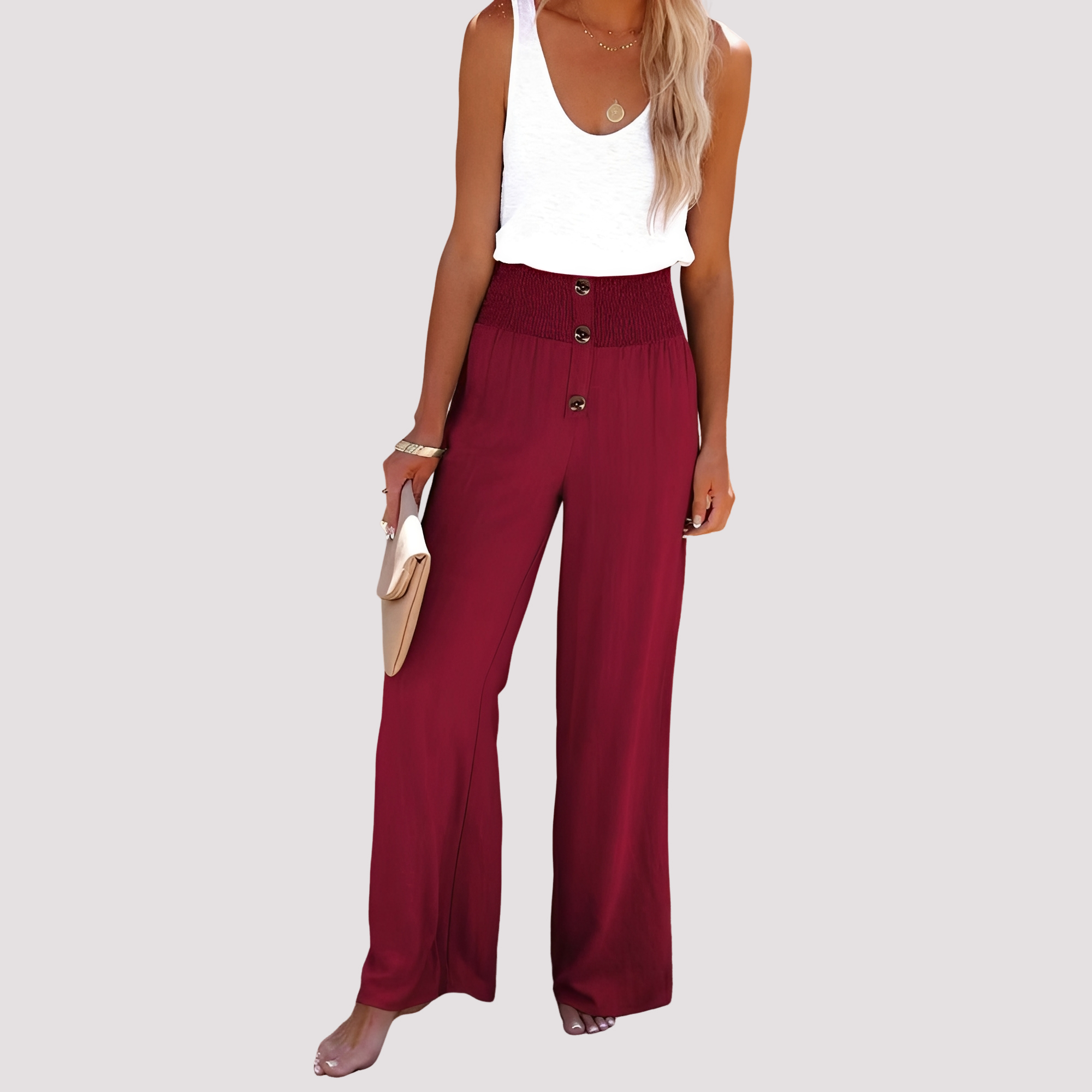 Christa - Pantalon ample taille haute