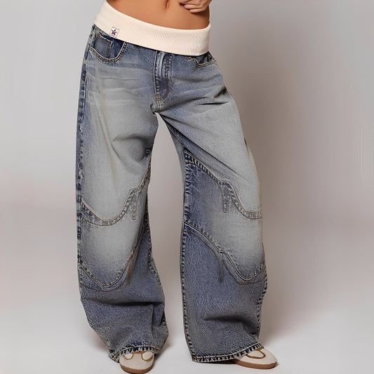 Vanessa - Weite und bequeme Jeans mit Used-Look für Damen