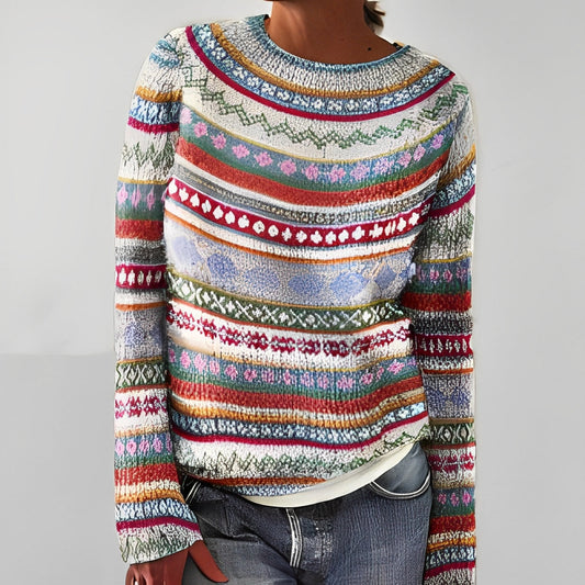 Heather - Pull classique en tricot avec motif pour femmes