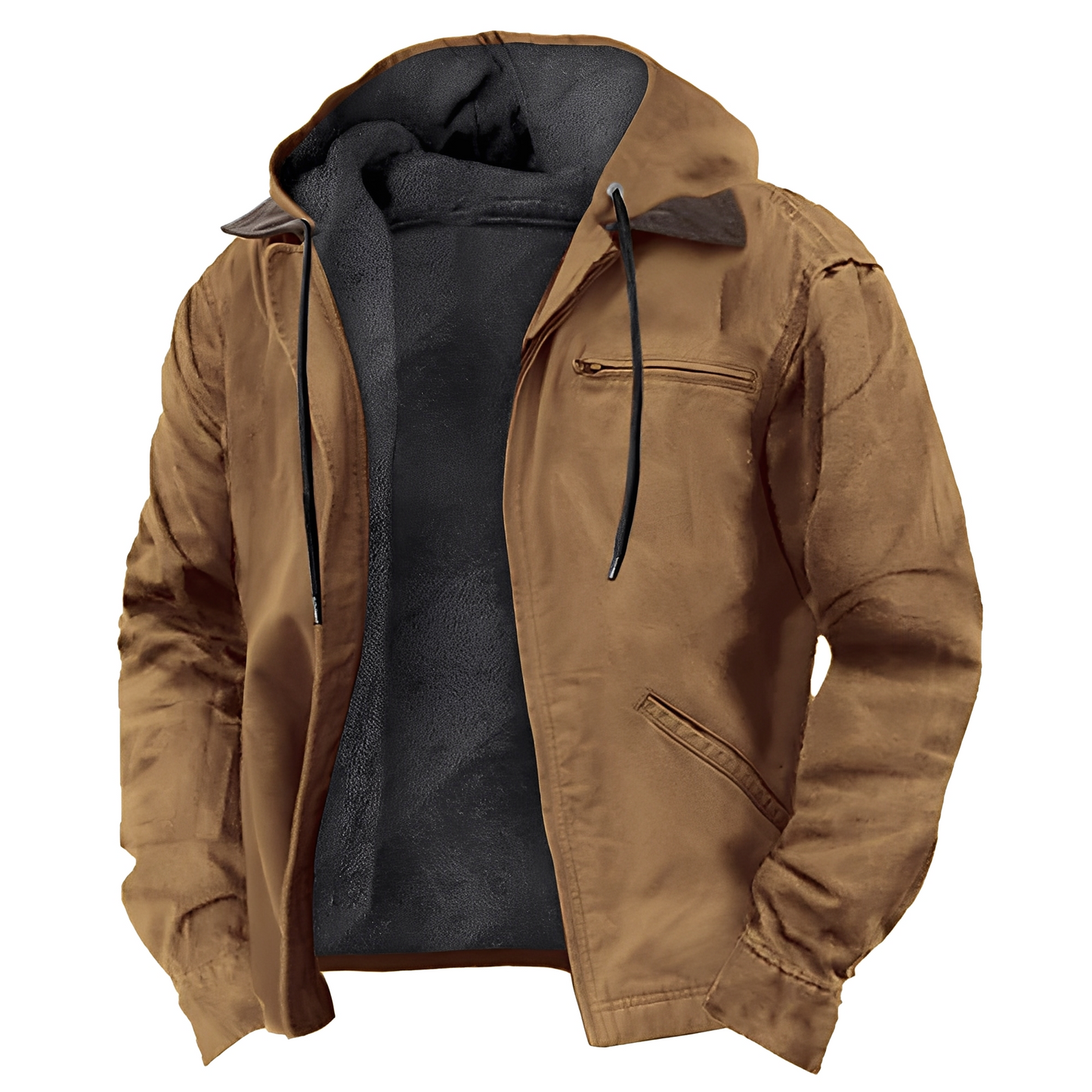 Derrick - Warm hooded jacket with multiple pockets for men