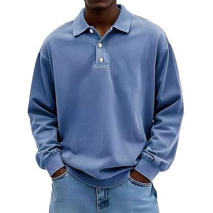 Chris - Chemise en tissu épais classique à manches longues pour homme