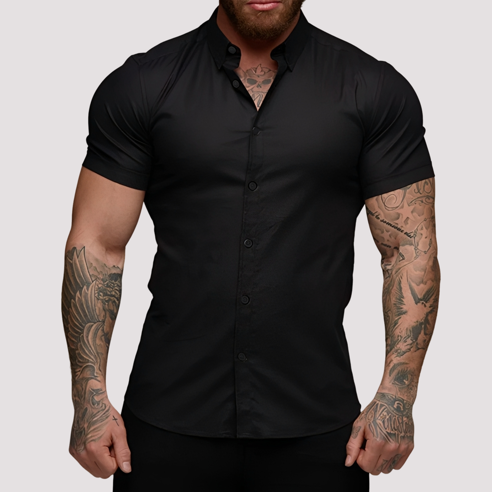Oscar - Chemise à manches courtes en coupe slim pour hommes