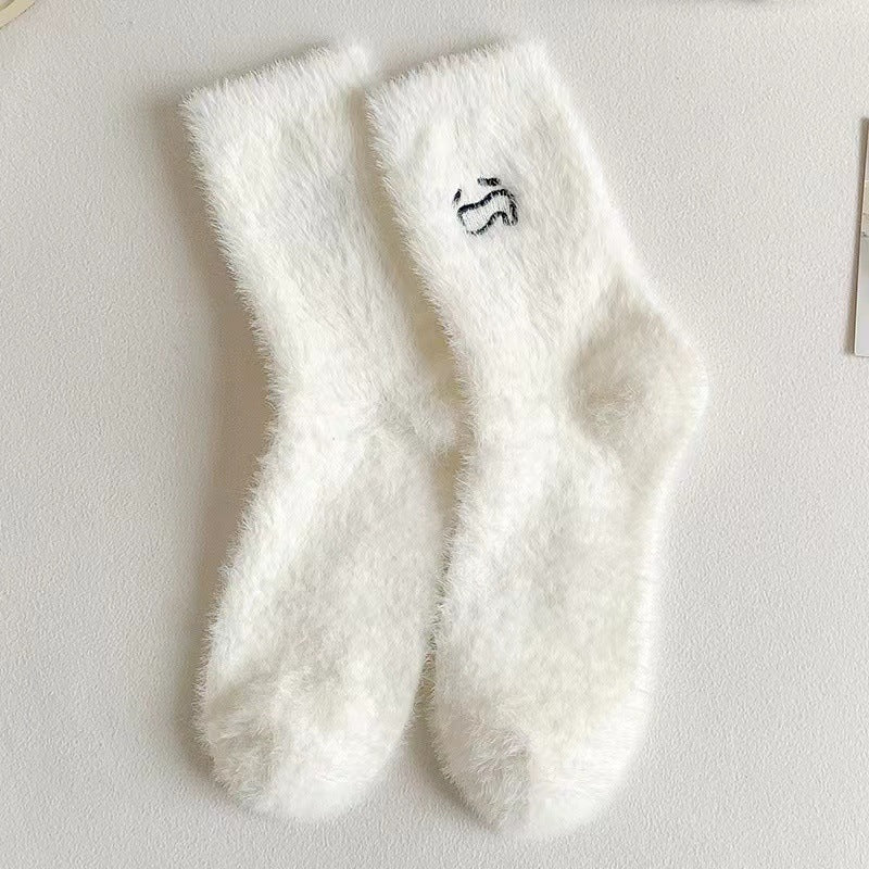 Catherina - Chaussettes mi-hautes en fourrure pour femmes