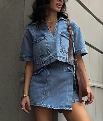 Tilly - Ensemble Haut et Jupe en Jean