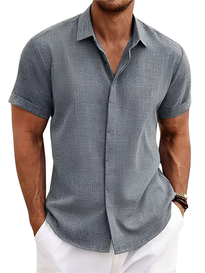 Caelum - Chemise à manches courtes simple et relax pour hommes