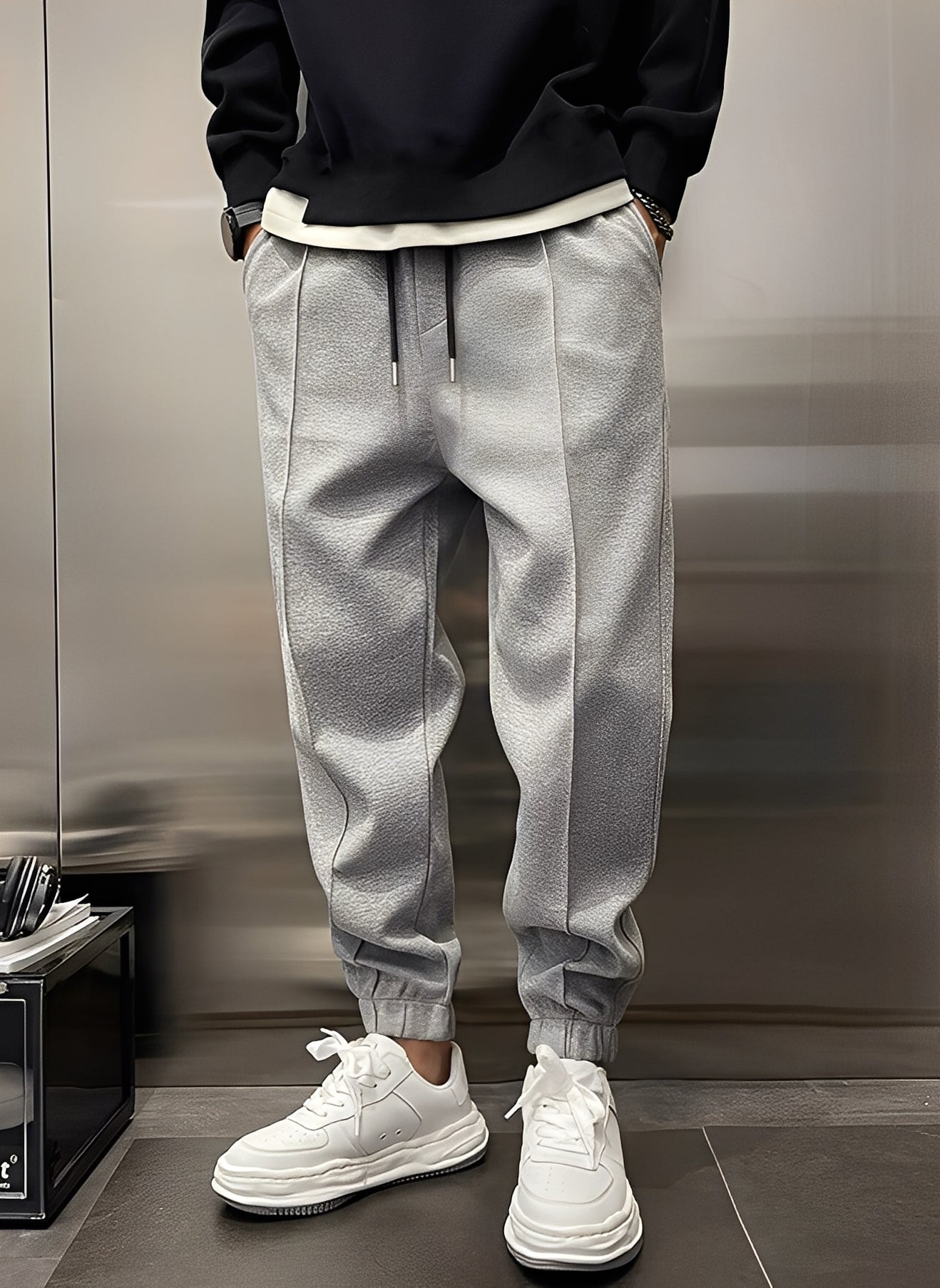 Philip - Pantalon homme large, épais et décontracté