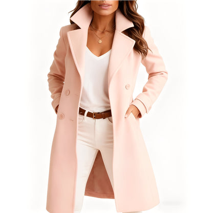 Camille - Elegant single-breasted coat with pockets for women
