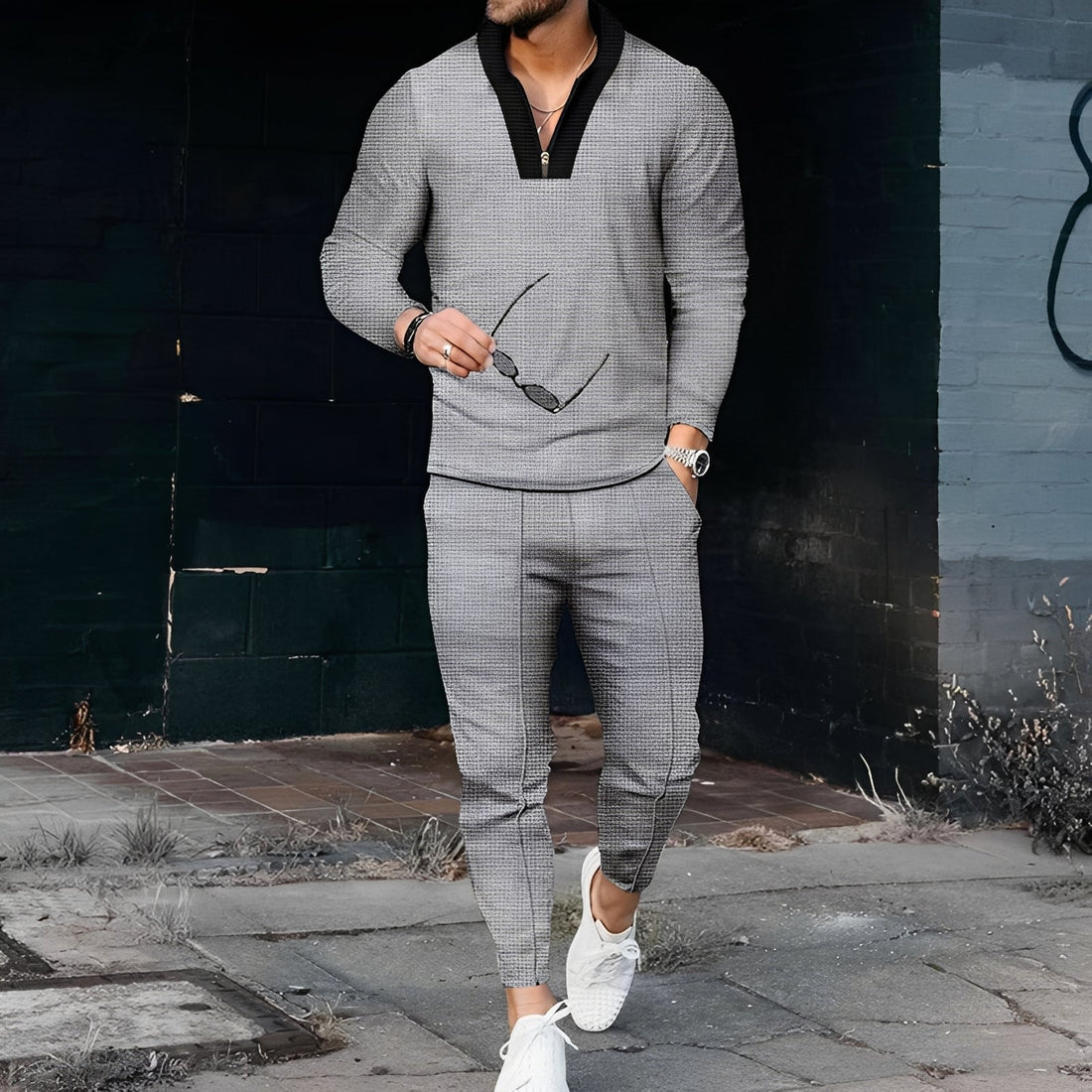 Andrew - Ensemble de sport élégant avec motif gaufré pour hommes