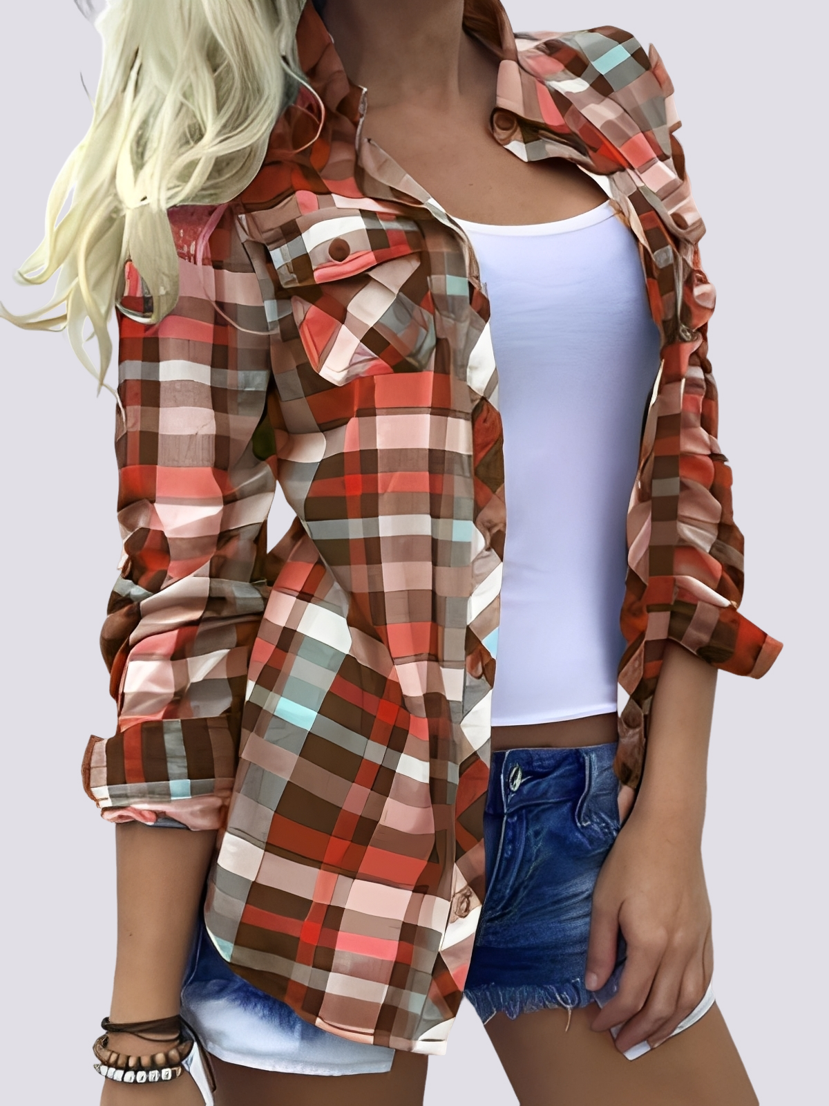 Charlotte - Chemise colorée à manches longues