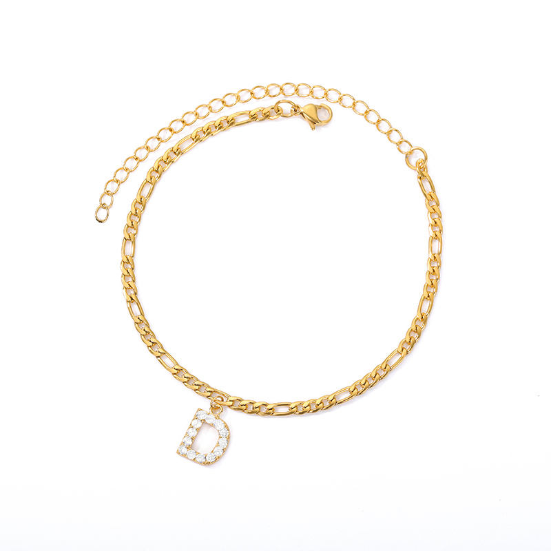 Cheville avec Initiale - Bracelet de cheville avec votre initiale