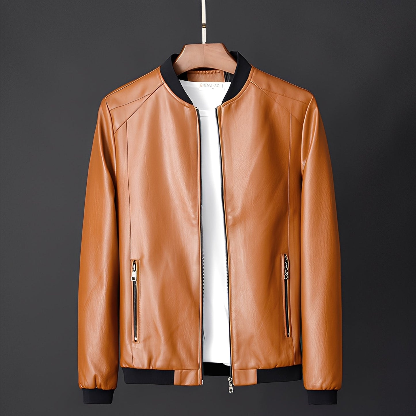 Jeremy - Blouson en cuir de motard chic pour hommes