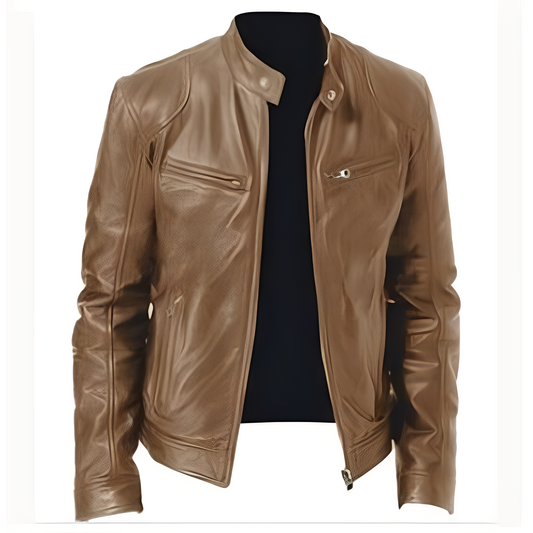Jaron - Blouson en cuir synthétique relax pour hommes