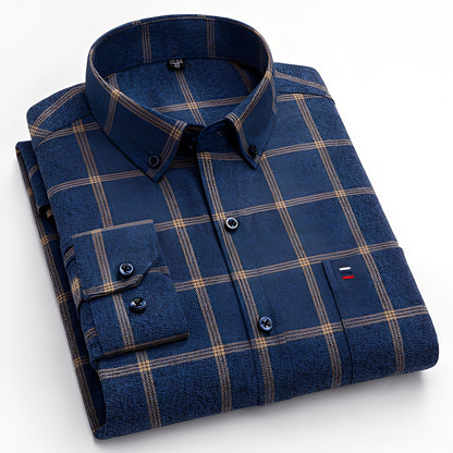 Nikolas - Chemise décontractée pour hommes en coton à carreaux