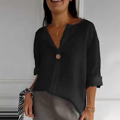 Noémie - Light blouse with V-neck for women